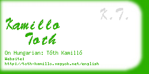 kamillo toth business card